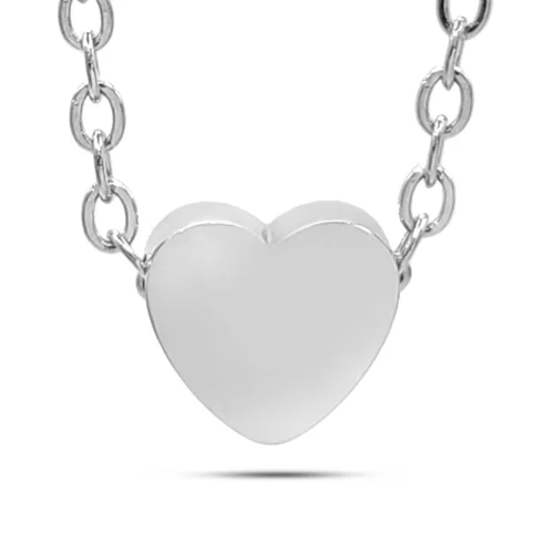 Collar Acero Inox Mini Corazon Liso 8 mm (7)
