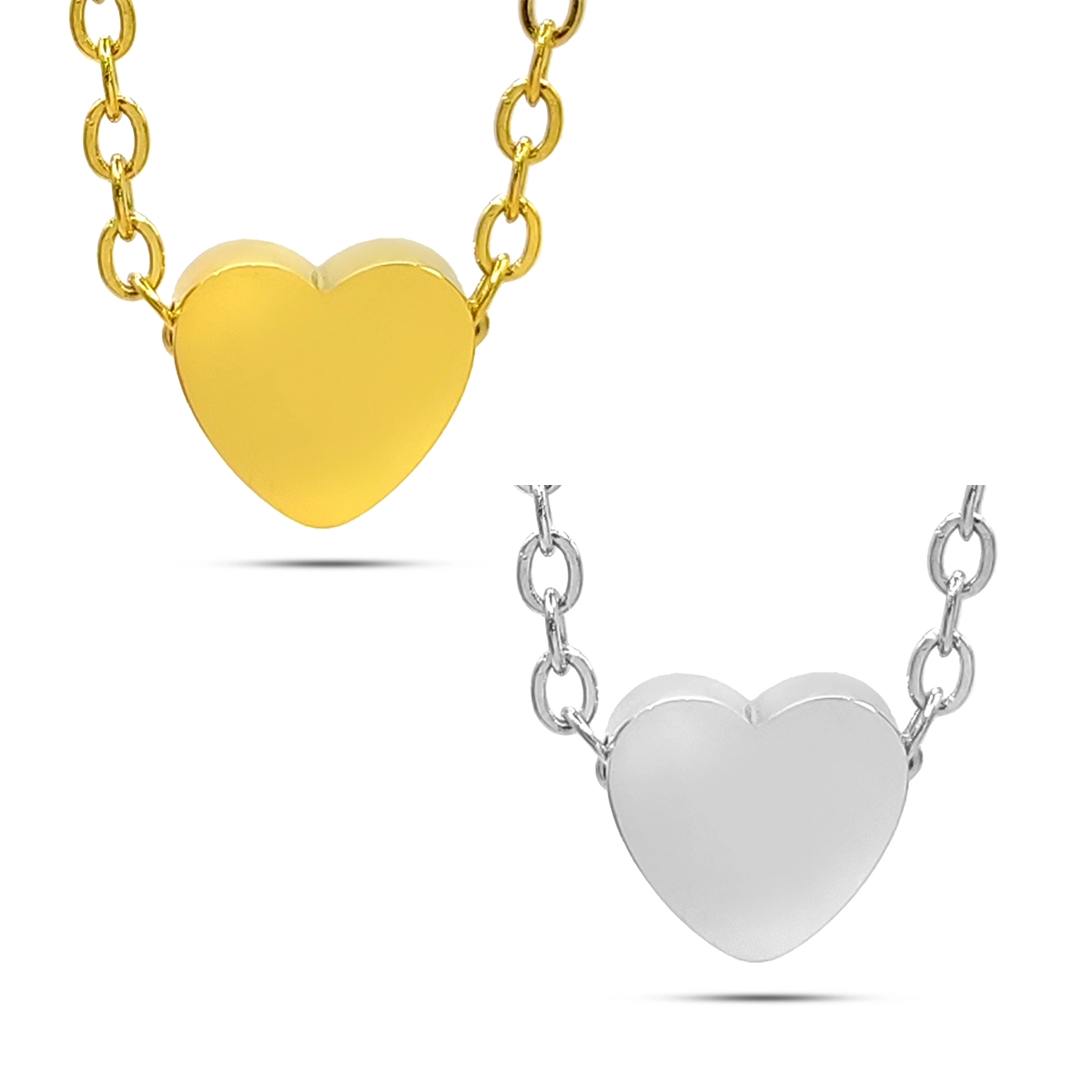 Collar Acero Inox Mini Corazon Liso 8 mm