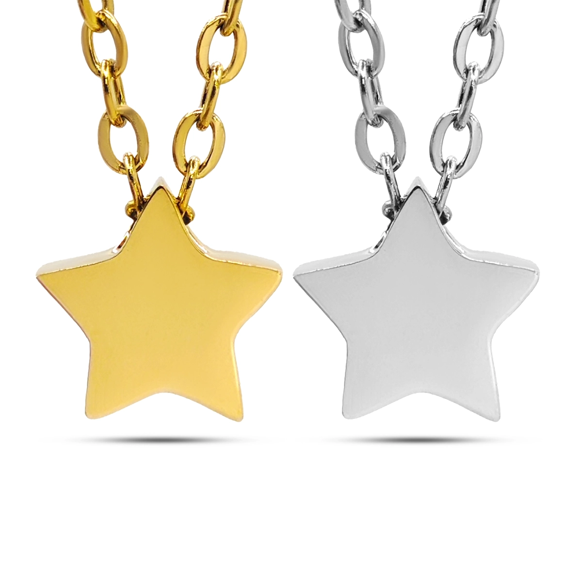 Collar Acero Inox Mini Estrella Sencilla Lisa 8 mm