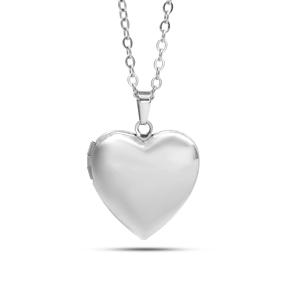 Collar Acero Relicario Guardapelo Corazon Liso 23 cm 1