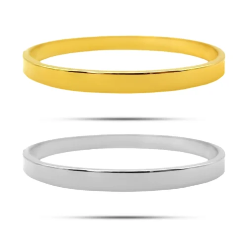 Pulsera Acero Brazalete Rigido Liso Pulido Sencillo (7)