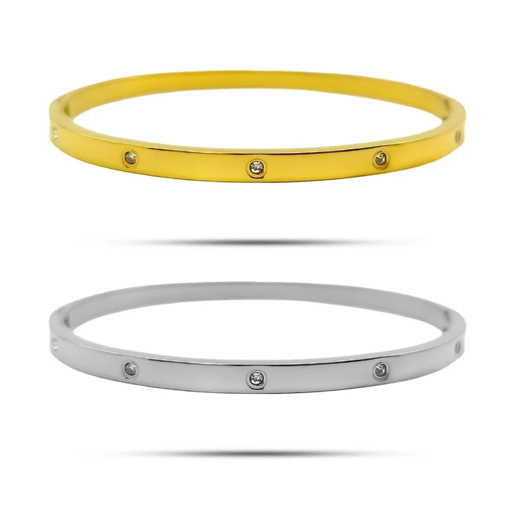 Set Joyería Dorado Cerezas Microcristales Rojos y Verdes 15 Pulsera Acero Dorado Brazalete Mini Cristales Circulares