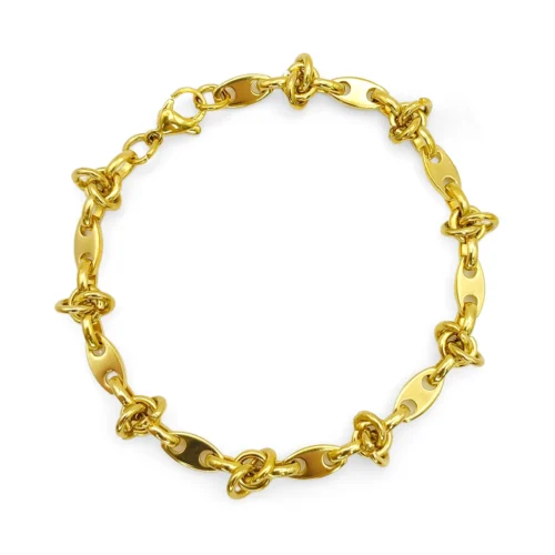 Pulsera Acero Esclava Eslabon Barco Liso Nudos Moderna (7)