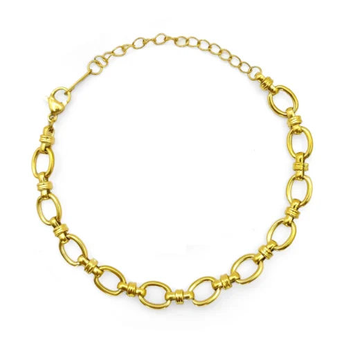 Pulsera Acero Esclava Eslabon Corto Oval Moderno (2)