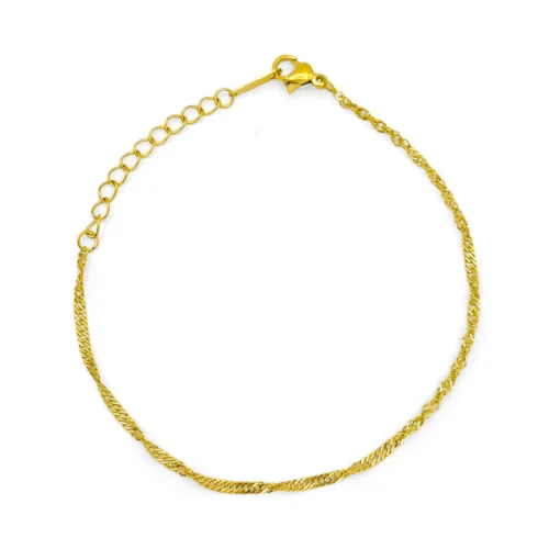 Pulsera Acero Inox Delgada Sencilla Tipo Twist 2 mm (3)