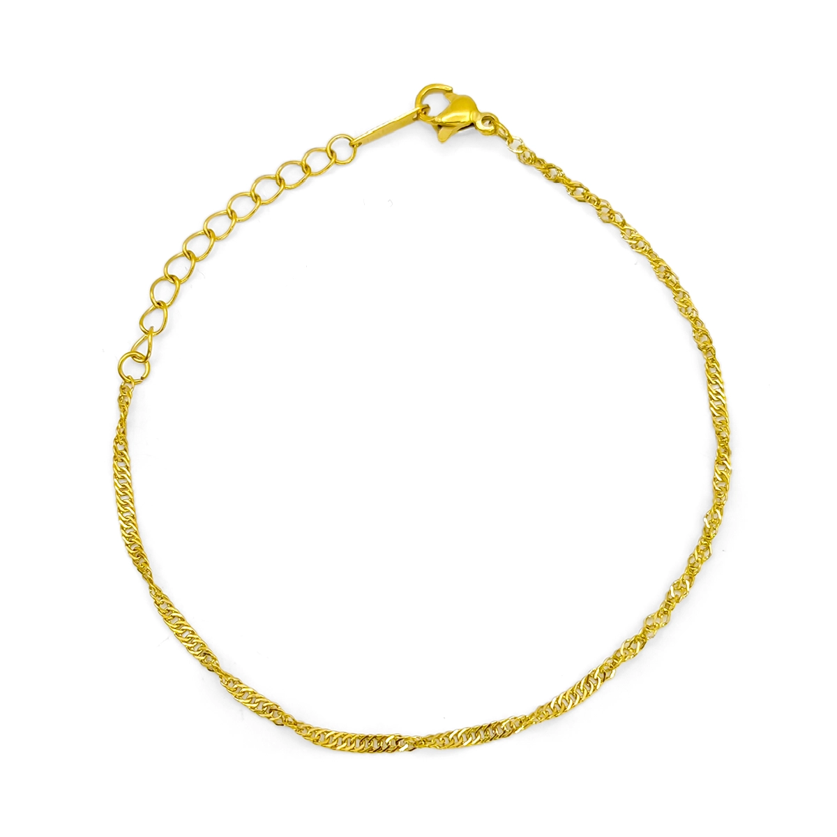 Pulsera Acero Inox Delgada Sencilla Tipo Twist 2 mm 3