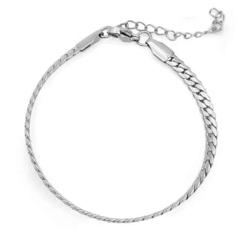 Pulsera Acero Inox Esclava Cubana Planchada Sencilla 4mm (1)