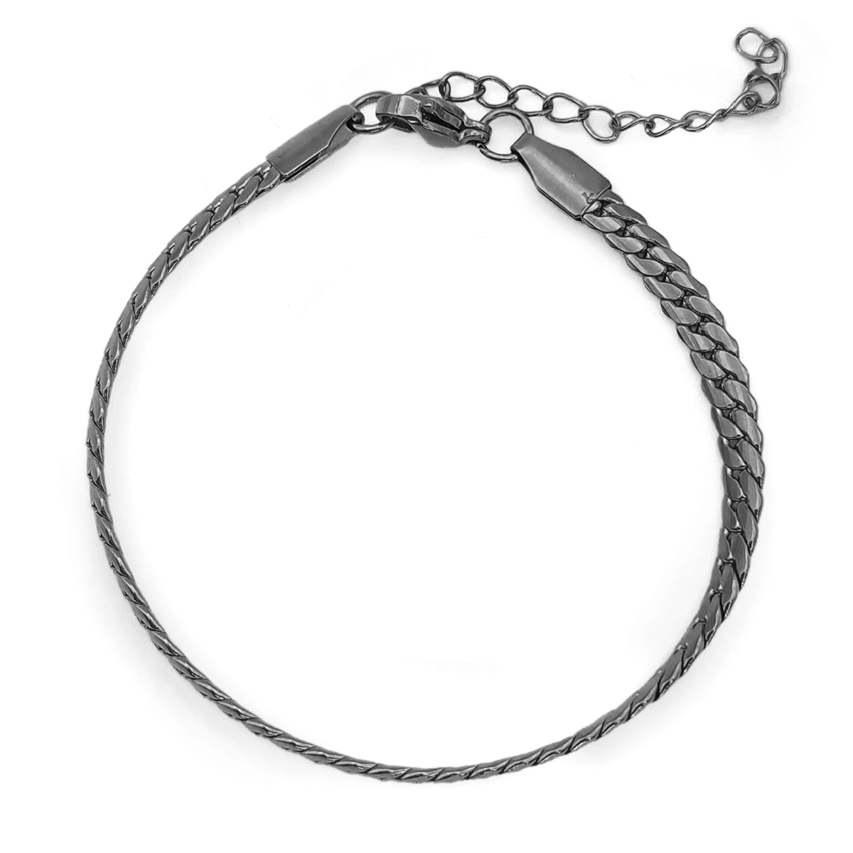 Pulsera Acero Inox Esclava Cubana Planchada Sencilla 4mm 10