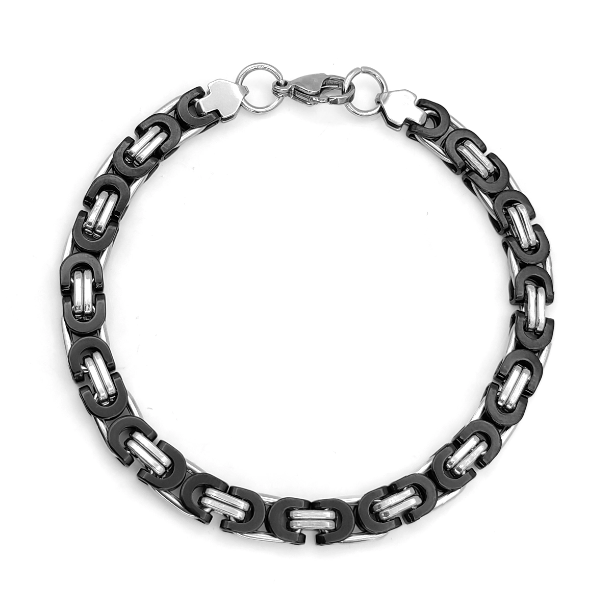 Pulsera Acero Inox Esclava Eslabon Bizantino Semicirculo 5 Pulsera Acero Inox Esclava Eslabon Bizantino Semicirculo - Image 3