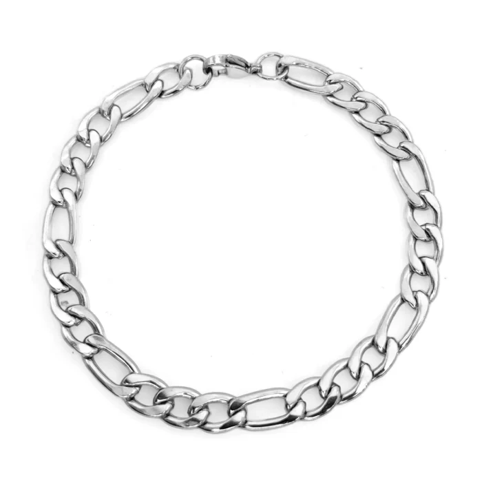 Pulsera Acero Plateado Esclava Sencilla 3x1 7 mm (2)