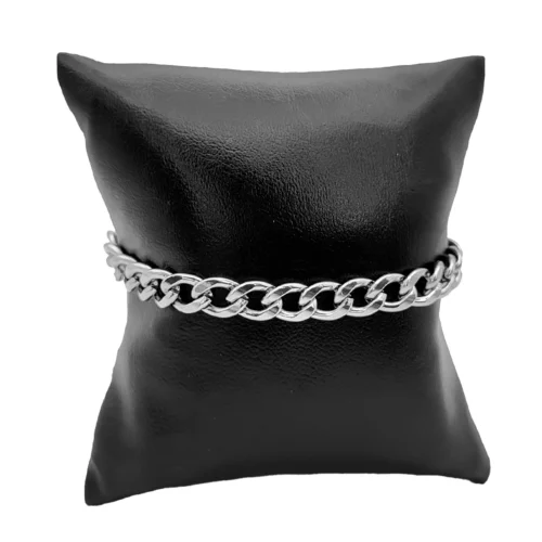 Pulsera Acero Plateado Esclava Sencilla Cubana 7 mm (3)