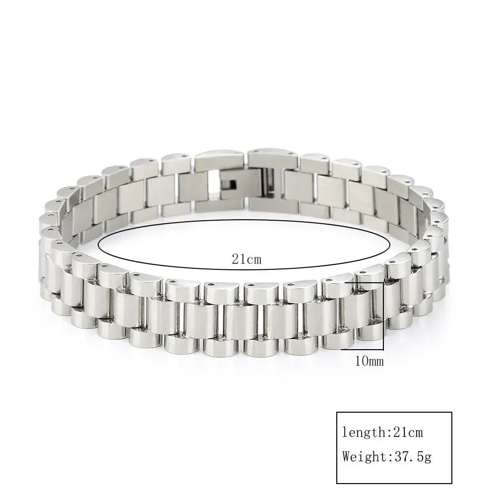 Pulsera Acero Plateado Extensible Reloj Elegante Pulida 6 Pulsera Acero Plateado Extensible Reloj Elegante Pulida - Image 4