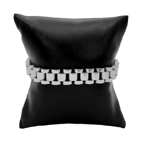 Pulsera Acero Plateado Extensible Reloj Elegante Pulida (3)