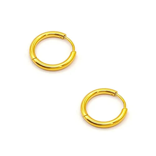 Aretes Acero Tipo Pendiente Huggies Aro Clásica 14 mm (1)