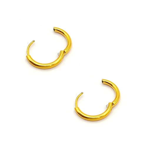 Aretes Acero Tipo Pendiente Huggies Aro Clásica 14 mm (3)