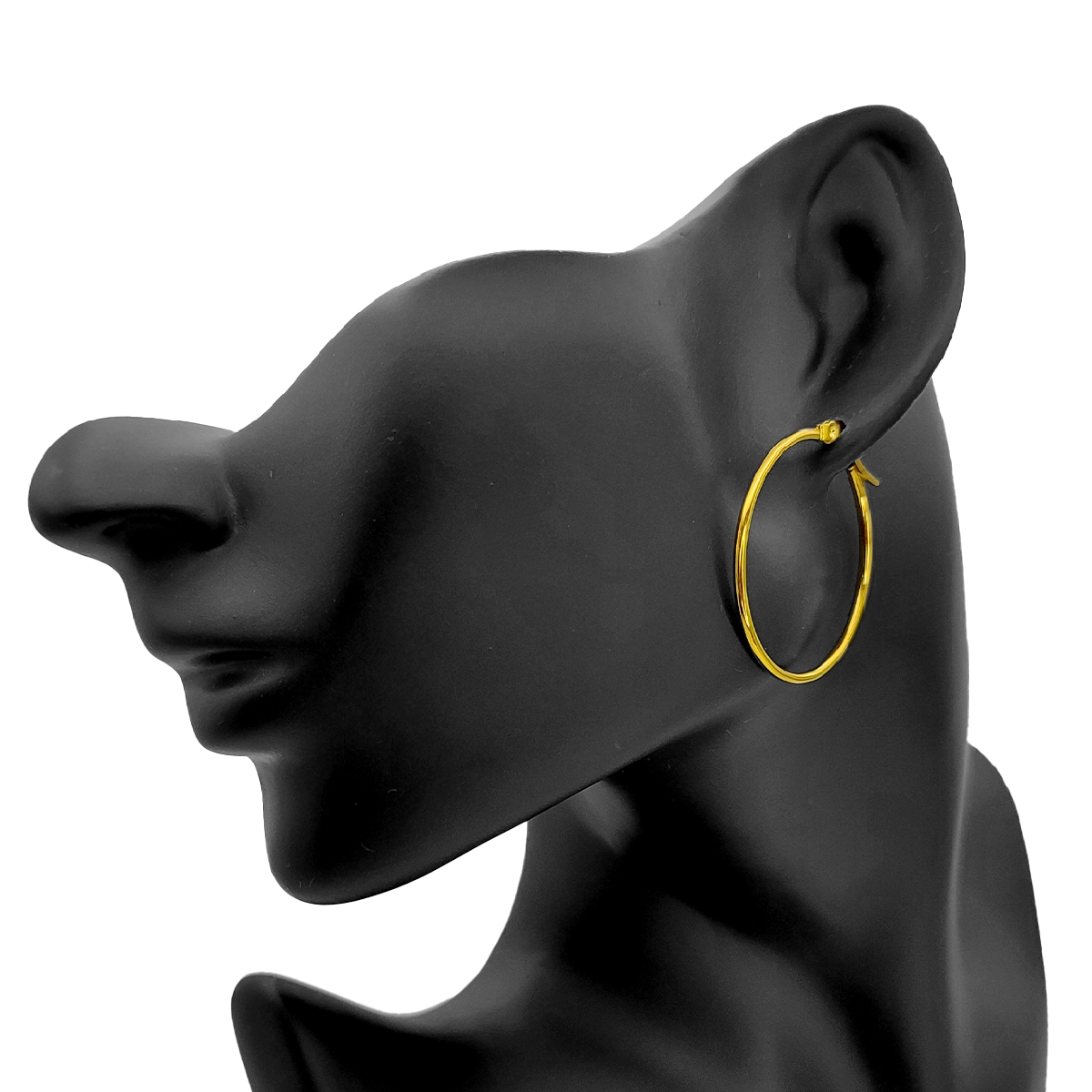 Aretes Acero Dorado Arracadas Sencillas Delgadas 32 mm 10 Aretes Acero Dorado Arracadas Sencillas Delgadas 32 mm - Image 8
