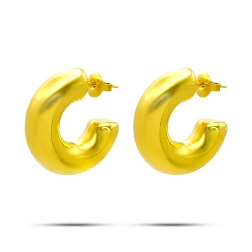 Aretes Acero Inox Arracada Tubular Lisa Pulida Chunky (1)