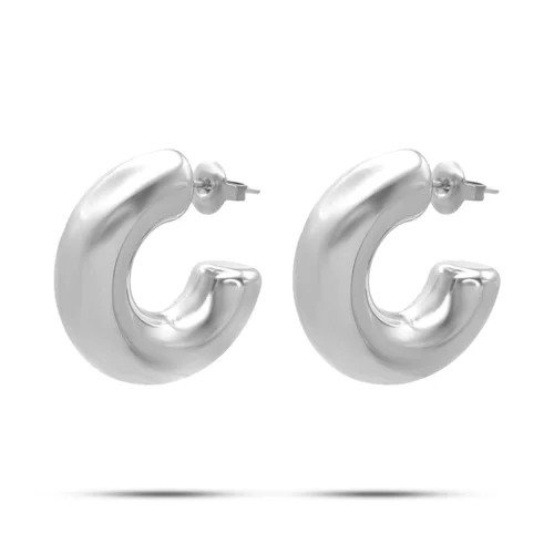 Aretes Acero Inox Arracada Tubular Lisa Pulida Chunky (11)