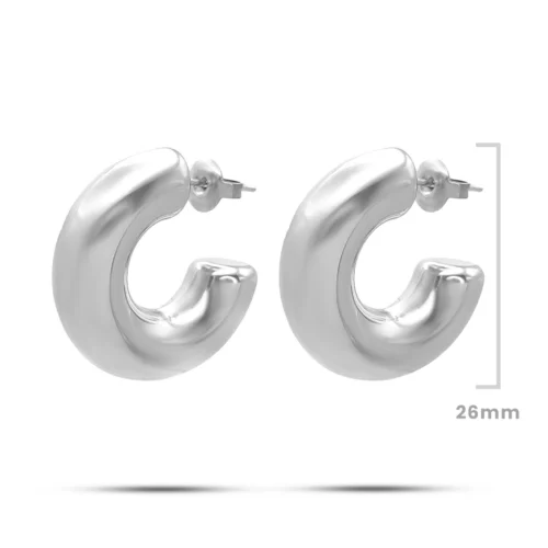 Aretes Acero Inox Arracada Tubular Lisa Pulida Chunky (12)