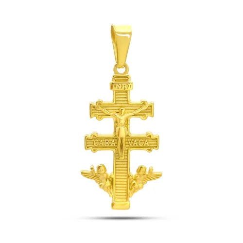 Dije Acero Cruz Caravaca Símbolo Fé Escudo Protección (1)