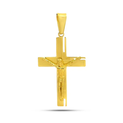 Dije Acero Inox Crucifijo Cruz Detallada Mate Cristo (1)