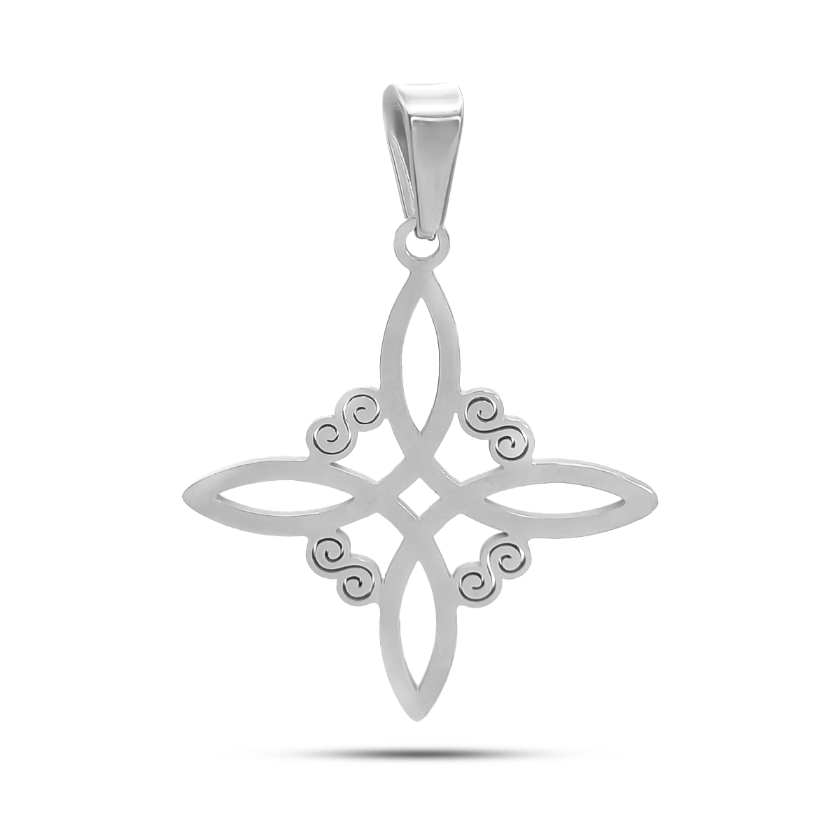 Dije Acero Inoxidable Nudo de Bruja Simbolo Protector 8