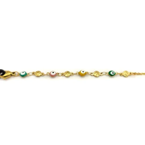 Cadena Lentes Acero Inox Dorado Ojo Turco Estrellas (6)