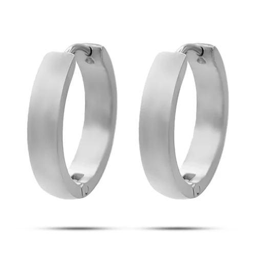 Aretes Acero Casual Arracada Lisa Cierre Huggie 20 mm (1)