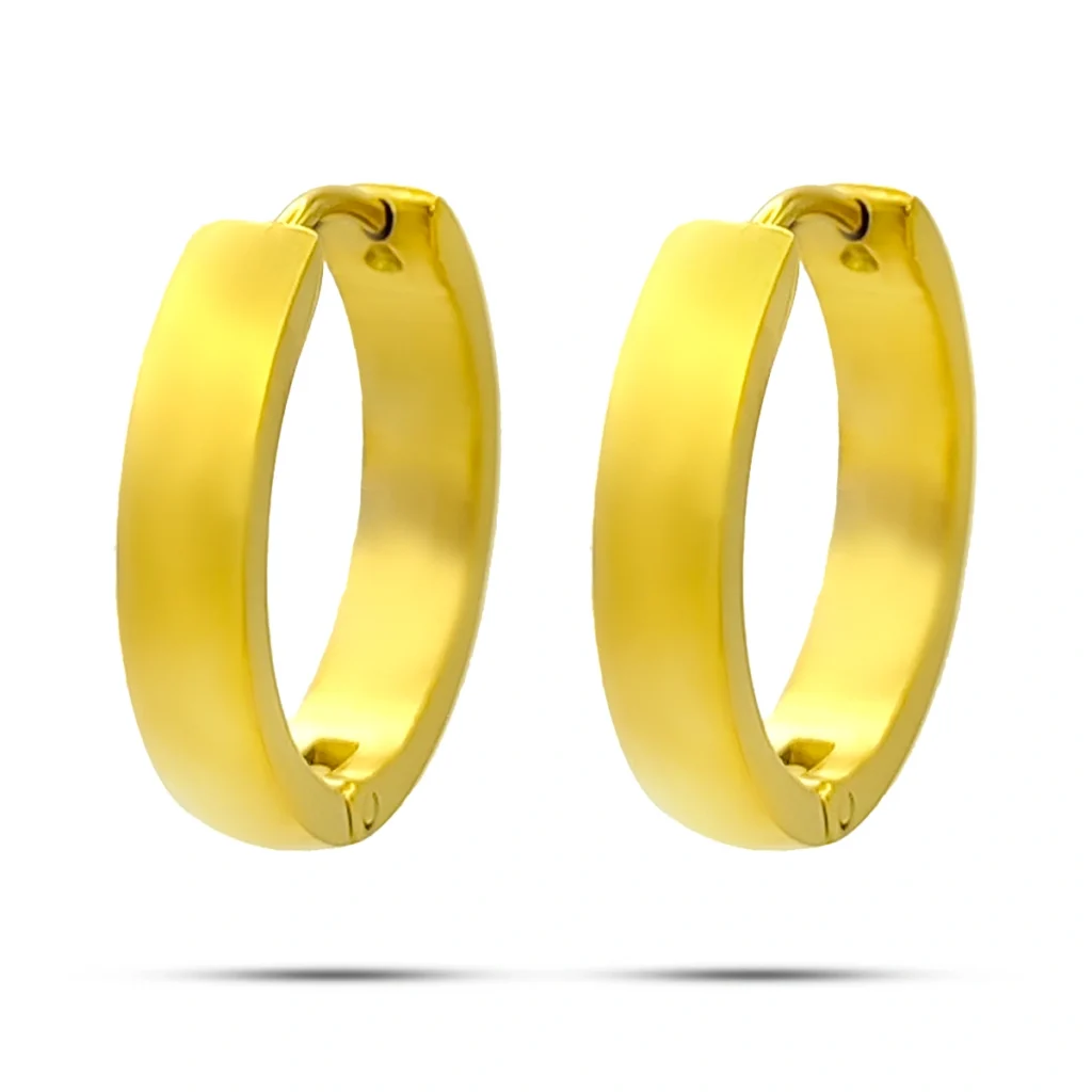 Aretes Acero Arracada Oval Lisa Cierre Huggie 21 mm 12 Aretes Acero Casual Arracada Lisa Cierre Huggie 20 mm 3