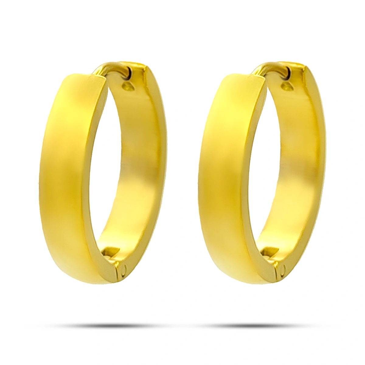 Aretes Acero Casual Arracada Lisa Cierre Huggie 20 mm 3