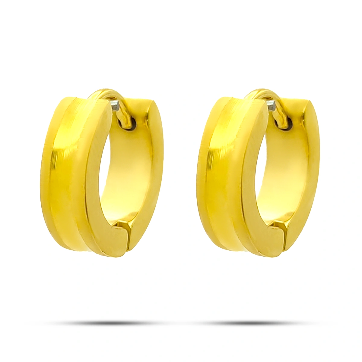 Aretes Acero Inox Arracada Huggies Biselado Cepillado 2 1