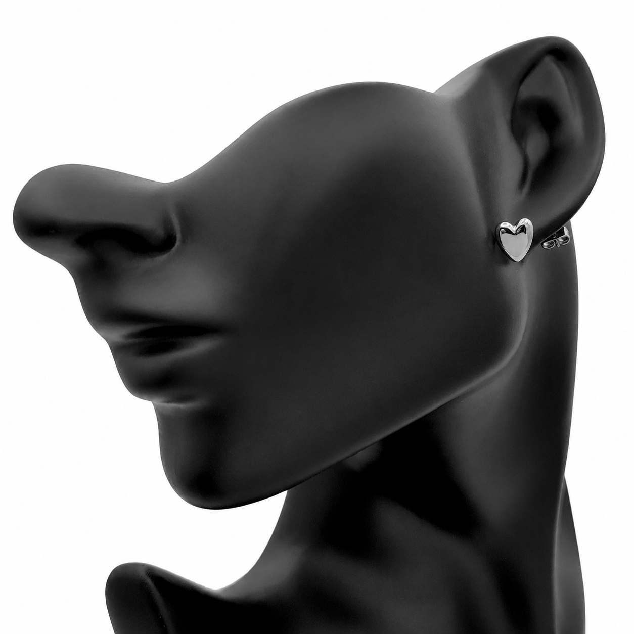 Aretes Acero Inox Plateado Corazon Broquel Liso Pulido 5 Aretes Acero Inox Plateado Corazon Broquel Liso Pulido - Image 3