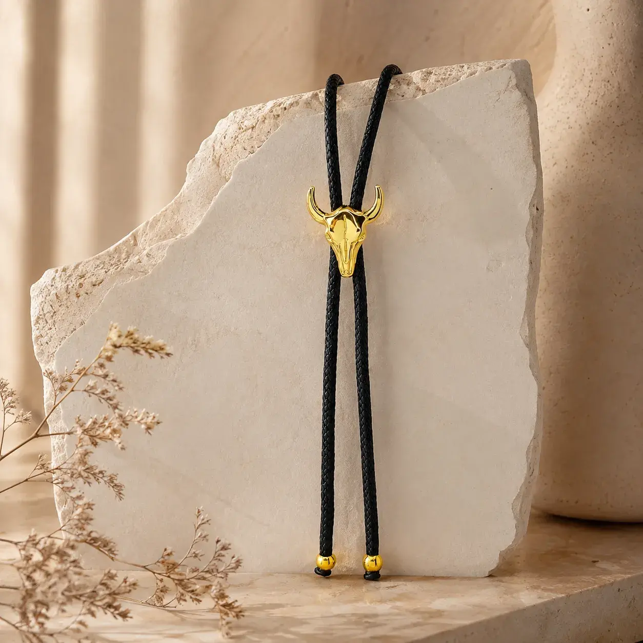 Collar Acero Tipo Corbata Vaquera Cordón Encerado Toro - Image 3