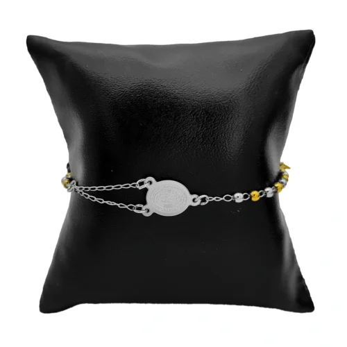 Pulsera Acero Inox Bicolor Misterio Virgen de Guadalupe (1)