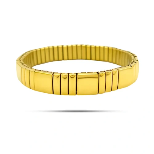 Pulsera Acero Tipo Italiana Elástica Barras Redondeada (3)